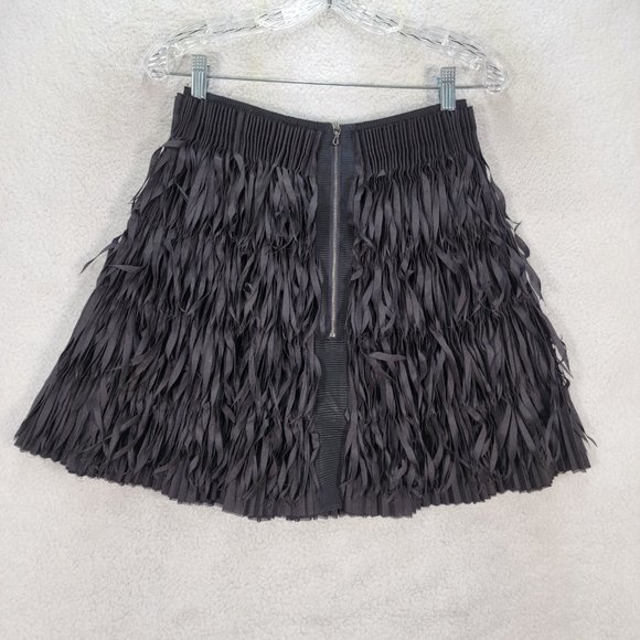Harvey Nichols Black Willow Laser Cut Fringe Pleated Designer A Line Mini - Picture 11 of 16